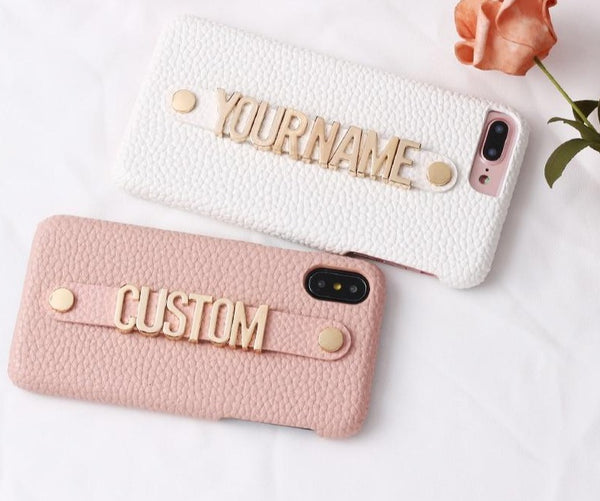 Pebble Leather Personalised Phone case