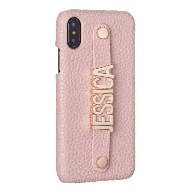 Rose Pink Personalised Saffiano Leather Phone Case with Contrasting Bu –  Willow of London
